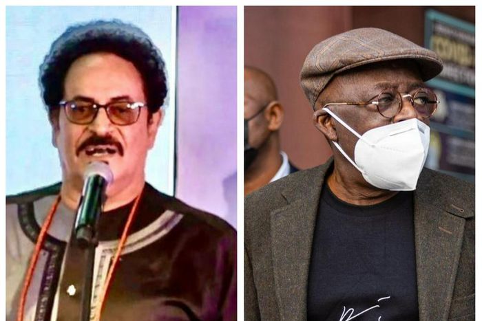 Nigerian flutist TeeMac Iseli and politician Bola Tinubu [Instagram/TeeMac] [Instagram/BolaTinubu]