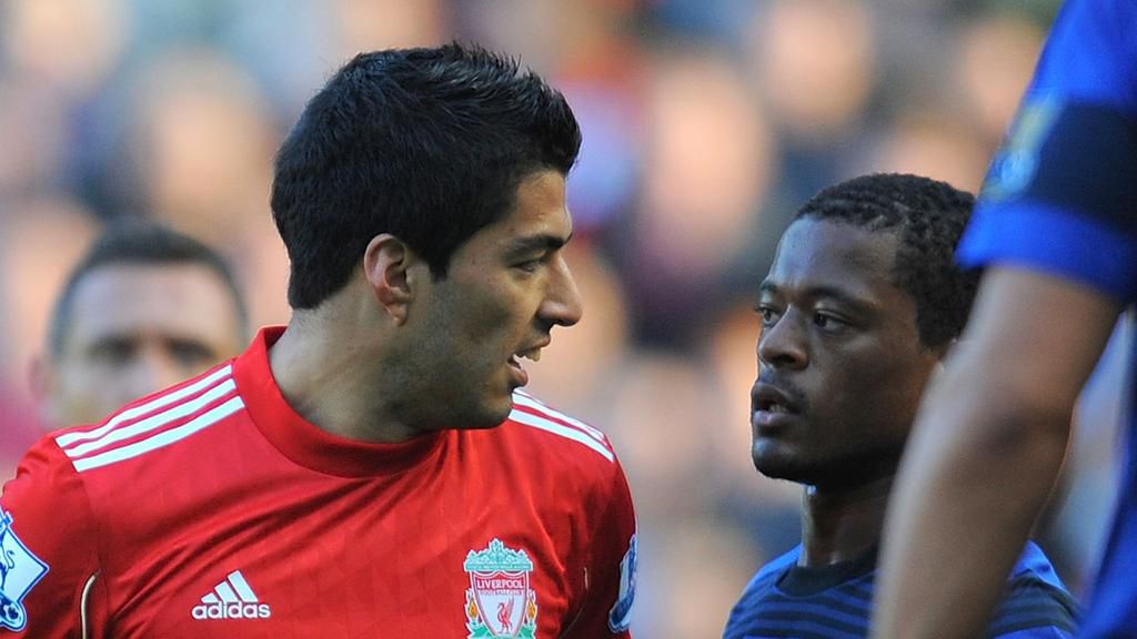 Luis Suarez was banned for eight matches and fined £40,00 after racially abusing Patrice Evra