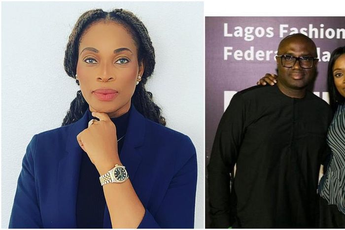 Nollywood actress Georgina Onuoha, her sister's estranged husband Chiedu Nwokolo and his new partner [Instagram/GeorginaOnuoha]