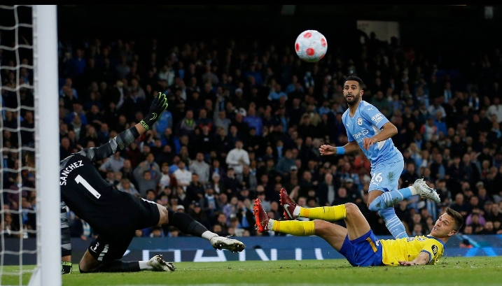 Mahrez nets the opener..