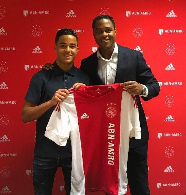 Justin Kluivert with his dad Patrick Kluivert