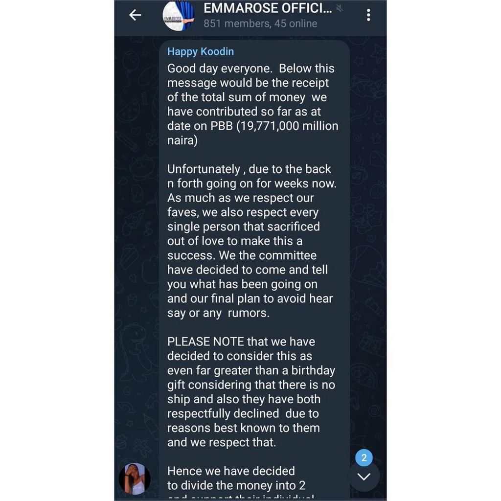 According to the shippers, since the reality TV stars have gone their separate ways, the money realised will be divided into two.