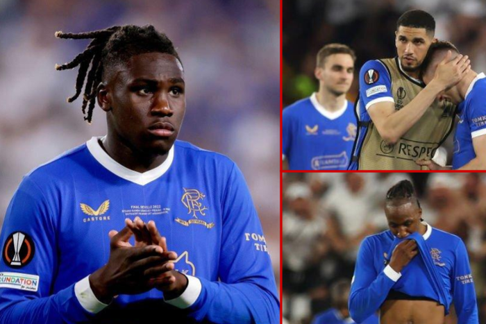 Calvin Bassey (L), Leon Balogun (1R), Joe Aribo (2R)