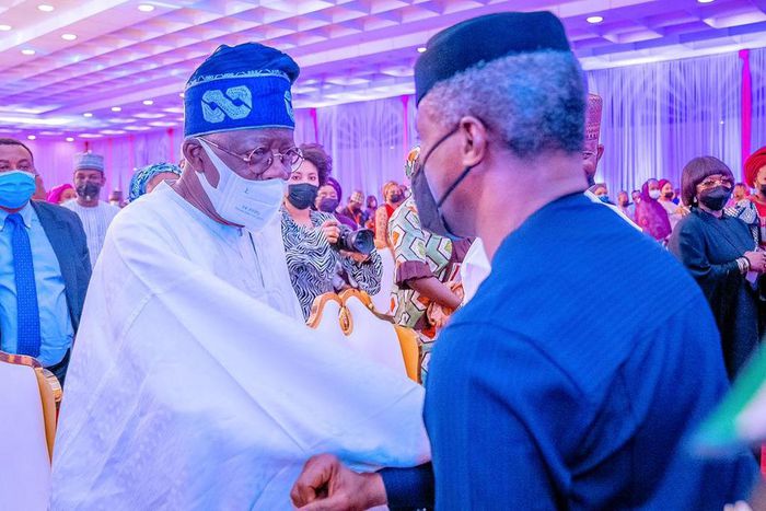 Vice President Yemi Osinbajo and APC National Leader, Asiwaju Bola Ahmed Tinubu.