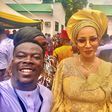 Bianca Ojukwu poses with an attendee at Soludo's inauguration ceremony. [Twitter:PRNaija]