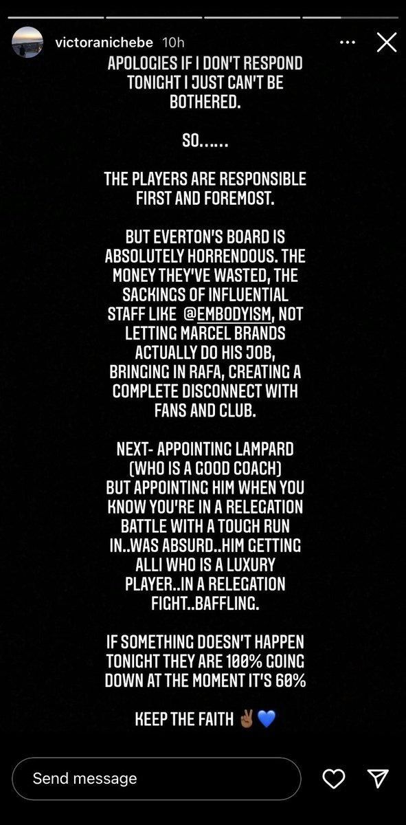 One of Anichebe's many posts on Burnley vs Everton