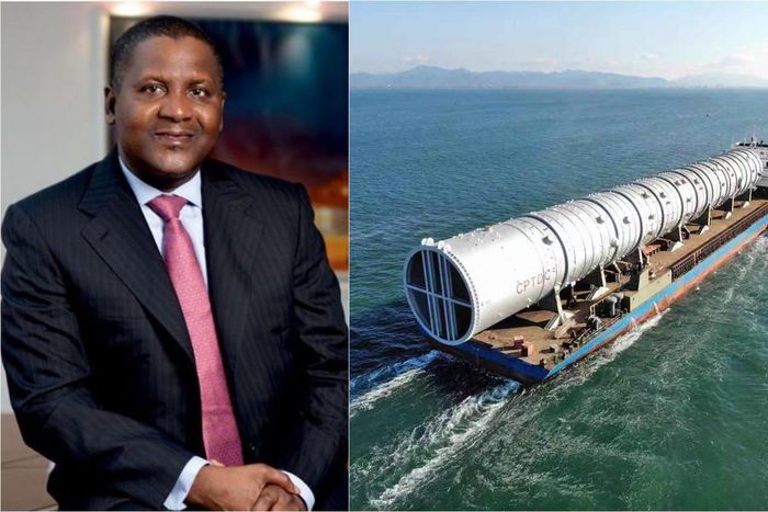 Dangote is expecting Atmospheric Tower in Lagos refinery