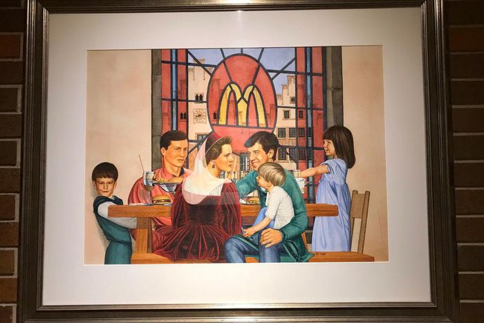 Then, you catch a glimpse of one of the pieces of art hanging on the wall.