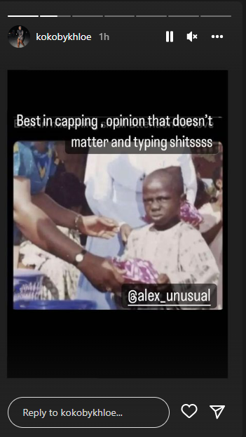 BBNaija's Khloe reacts to Alex's take on cosmetic surgery