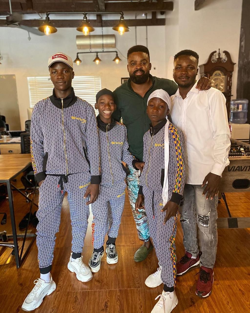 Ikorodu Bois photographed with Kunle Afolayan at KAP studios [Instagram/Kunleafo]