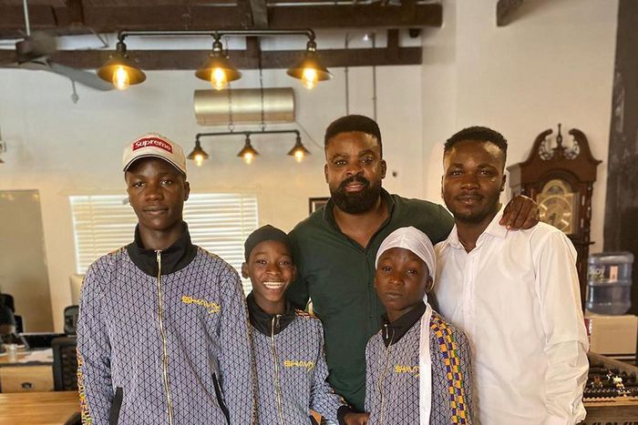 Ikorodu Bois photographed with Kunle Afolayan at KAP studios [Instagram/Kunleafo]