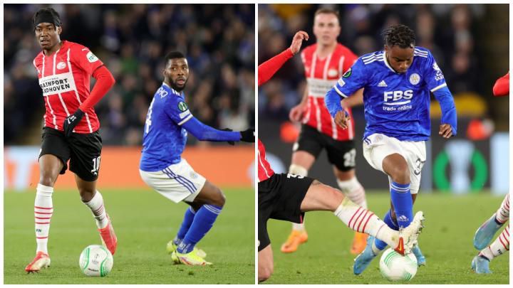 The trio of Madueke,  Iheanacho and Lookman were in action in the Leicester vs PSV tie.