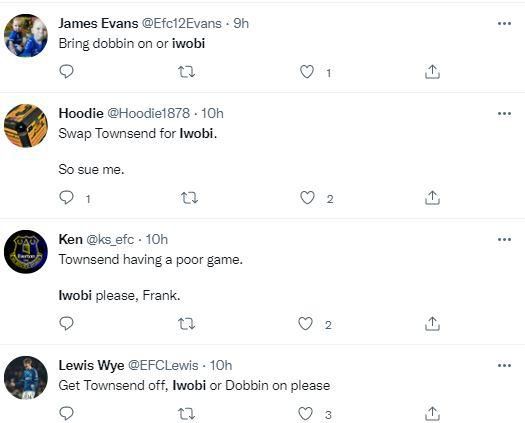 Everton fans wanted Iwobi to come on against Boreham Wood