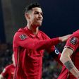 Cristiano Ronaldo celebrates with Portugal and Manchester United teammate Bruno Fernandes