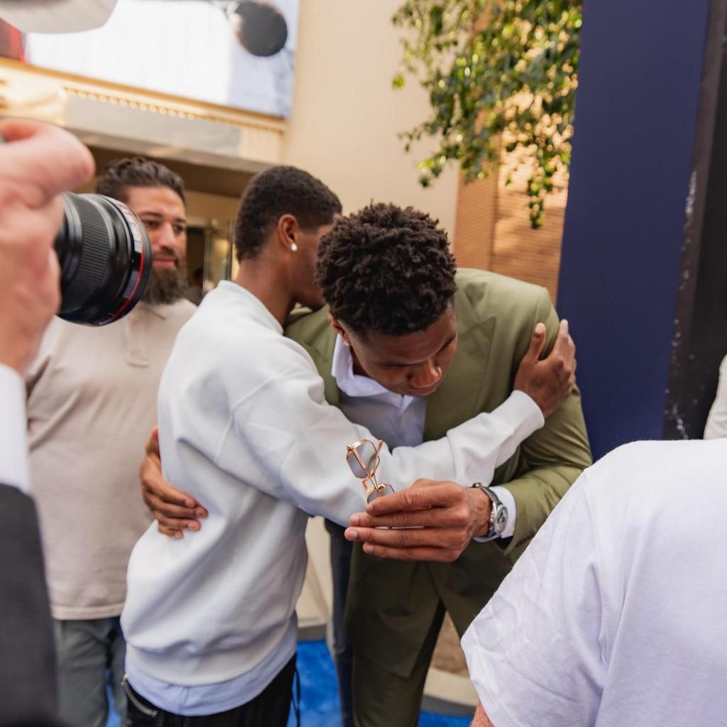 Giannis Antetokounmpo teams up with Marcus Rashford at premiere of biopic Rise