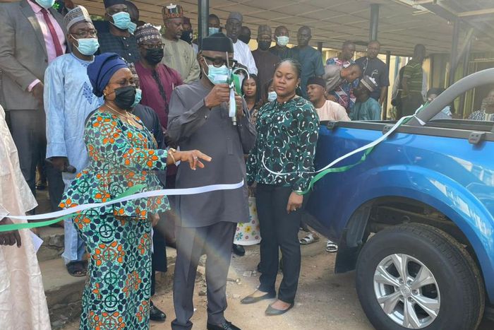 Minister inaugurates 14 operational vehicles to enhance legal metrology. [Twitter/@NiyiAdebayo]