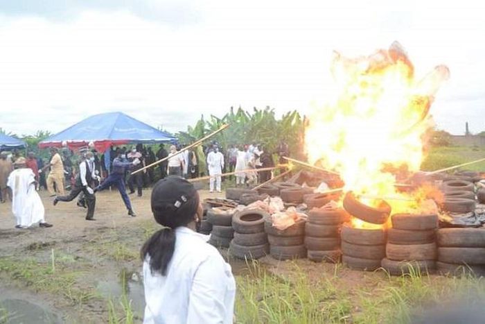 Again, NDLEA sets ablaze 18 tons of cocaine in Lagos (NDLEA)