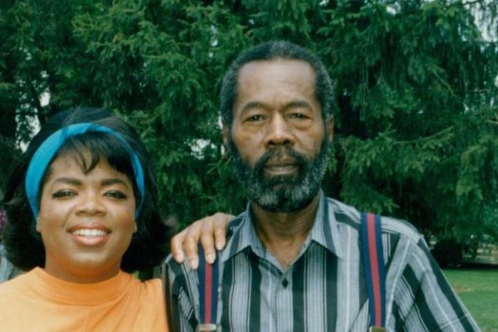 American media mogul Oprah Winfrey and her father Vernon Winfrey [adriennemaparent]