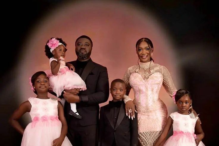 Mercy Johnson Okojie, her husband Odi Okojie and their kids, Purity, Henry, Angel and Divine [Pulse]