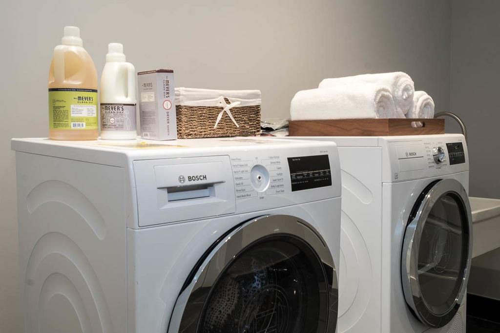 There's also a spacious laundry room. It already has a washer and dryer in it, but Baquero said all the tenants will likely customize it to their liking later.