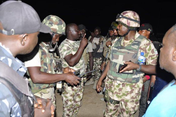 Troops kill nine Boko Haram terrorists during attack on Maiduguri. [Twitter/@HQNigerianArmy]