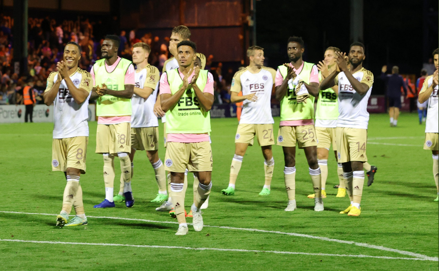 Iheanacho (f-l) helped Leicester progress to the Carabao Cup third round