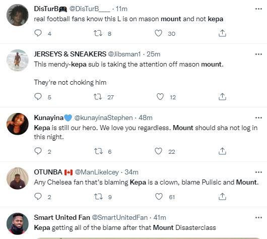 Chelsea fans defended Kepa after the loss to Liverpool