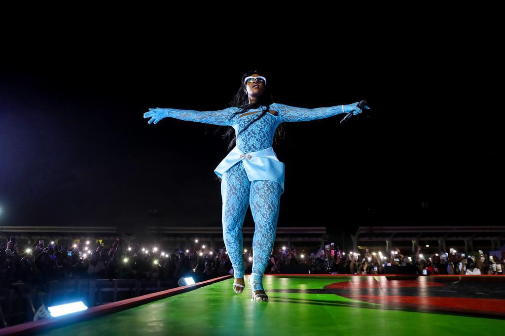 Nigerian Music Star Tems on stage at GC Festival Accra