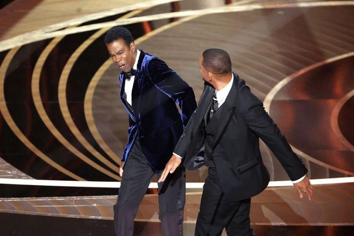 Chris Rock and Will Smith at the 94th Academy Awards at the Dolby Theatre at Ovation Hollywood on Sunday, March 27, 2022  Photo credit: Myung Chun / Los Angeles Times