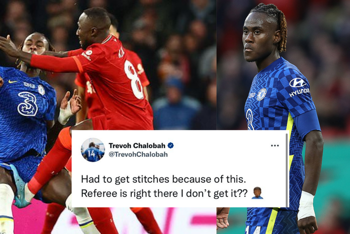 Trevor Chalobah reacts on social media after requiring stitches following nasty Naby Keita's nasty tackle on Sunday