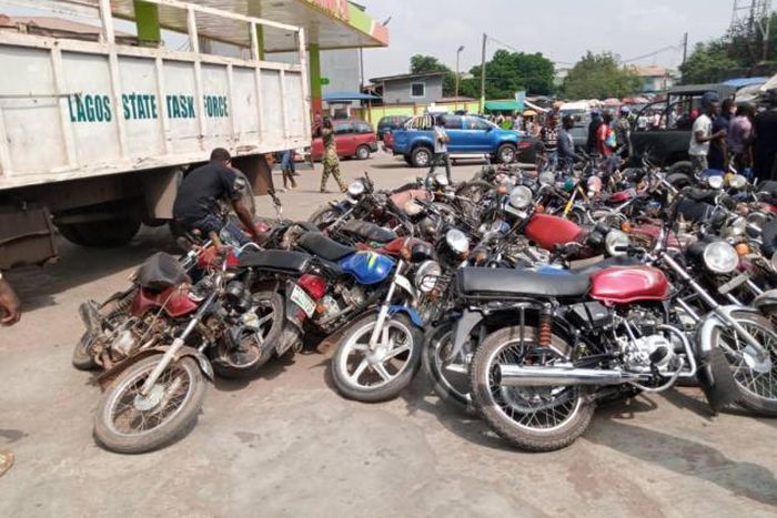 Lagos impounds 100 commercial motorcycles for violations. (Famous People Magazine)