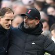 Jurgen Klopp with sacked Chelsea boss Thomas Tuchel
