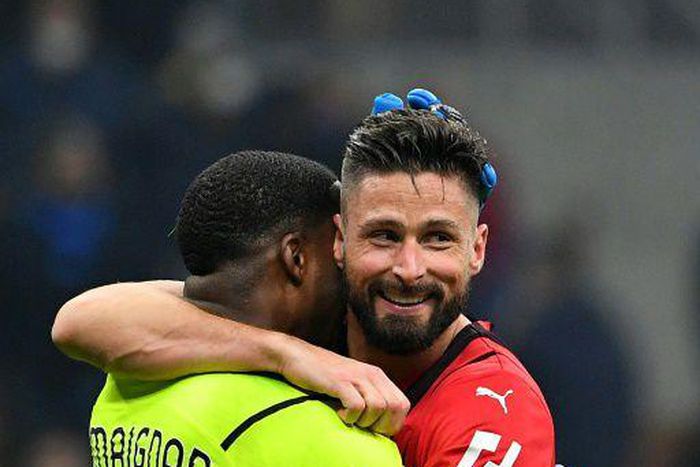 Olivier Giroud has scored 10 goals in his debut AC Milan season, all at the San Siro