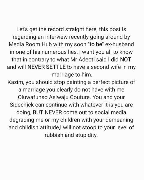 Funsho says Mercy Aigbe snatched her husband after she introduced her as a friend.