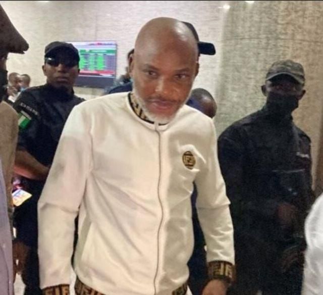 Nnamdi Kanu in court (TheNEWS)
