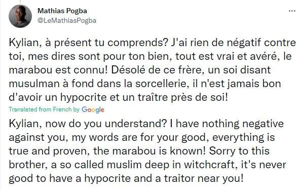 Mathias Pogba replies Paul Pogba via Twitter