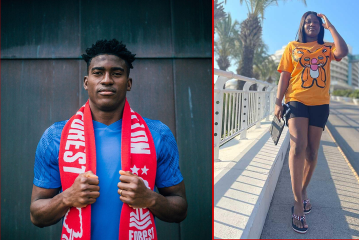 Taiwo Awoniyi and wife