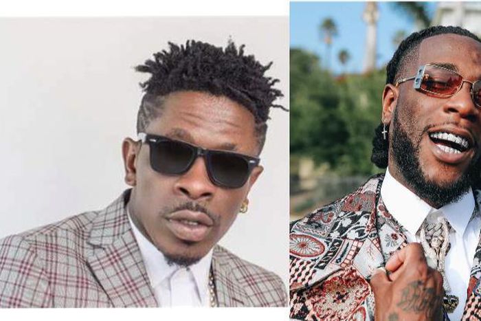 Shatta Wale (Left) and Burna Boy threw shots at each other recently on social media