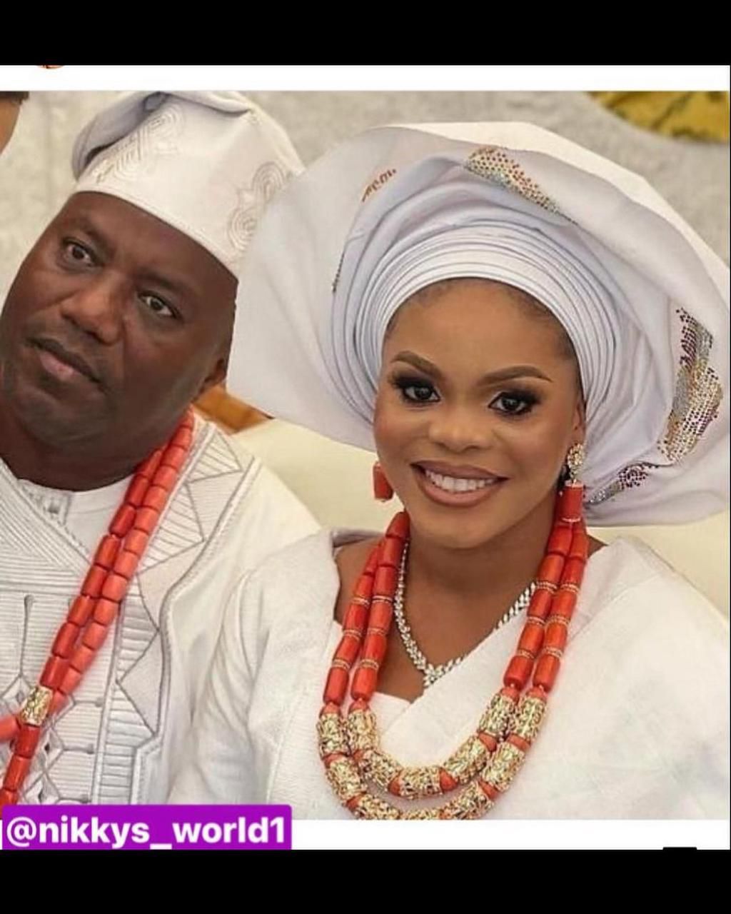 Mercy Aigbe's estranged husband Lanre Gentry and his new wife Oluwabusayo [Instagram/NikkyWorld]