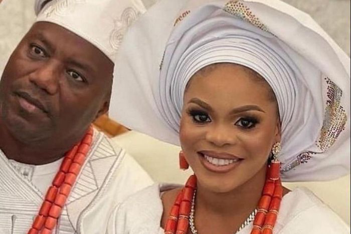 Mercy Aigbe's estranged husband Lanre Gentry and his new wife Oluwabusayo [Instagram/NikkyWorld]