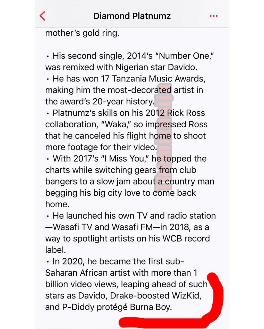 Diamond in trouble with Nigerians for throwing shading Burna Boy and Wizkid [Screenshot]