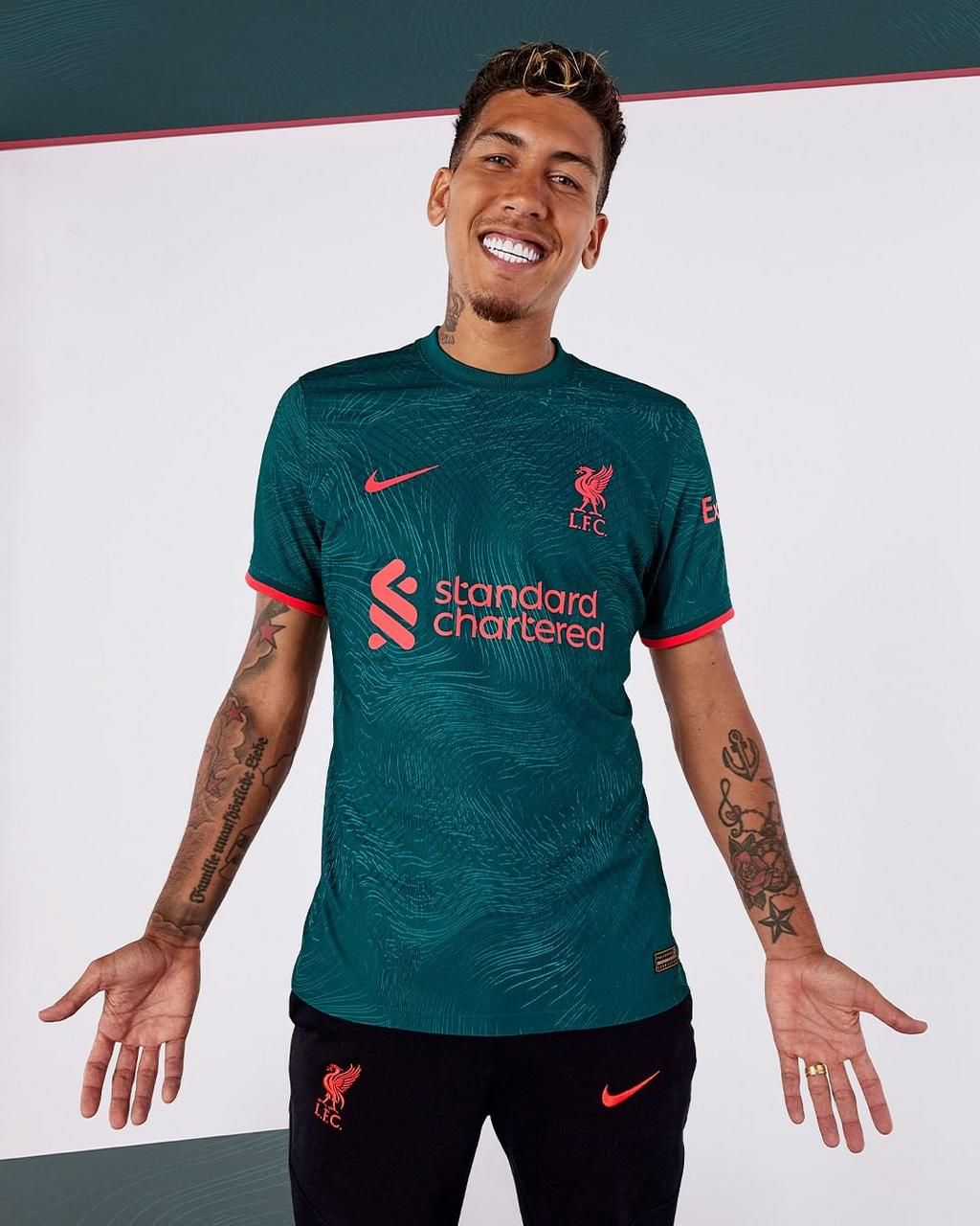 Salah, Nunez and Firmino model Liverpool's 3rd jersey [Photos]
