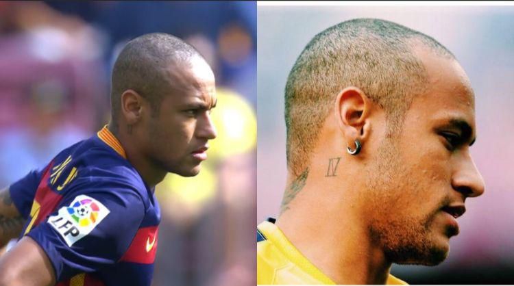 Neymar rocking a buzz cut in 2016