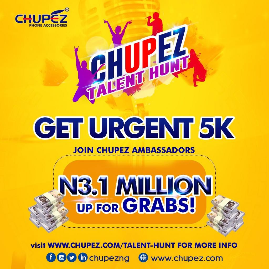 N3.1 million up for grap on the Chupez Talent Hunt