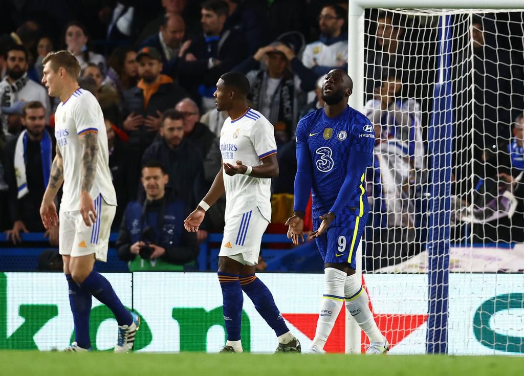 Romelu Lukaku will miss the second leg for Chelsea against Real Madrid