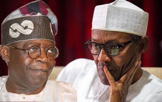 Photo of Preident Bola Tinubu and Former President, Late Muhammadu Buhari. Credit: Presidential aide, Bayo Onanuga on X (@aonanuga1956)