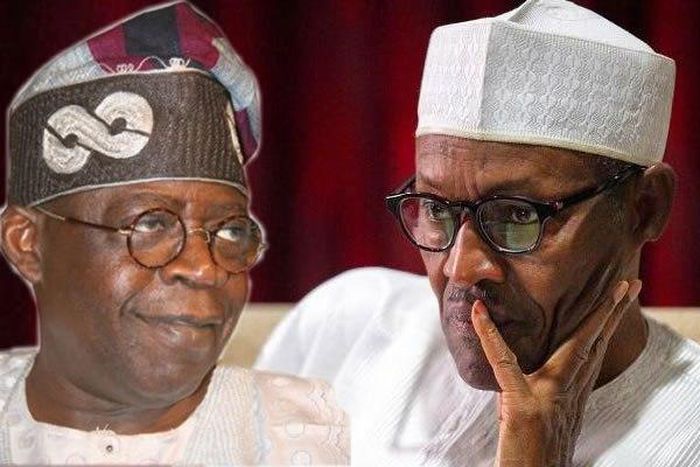 Photo of Preident Bola Tinubu and Former President, Late Muhammadu Buhari. Credit: Presidential aide, Bayo Onanuga on X (@aonanuga1956)