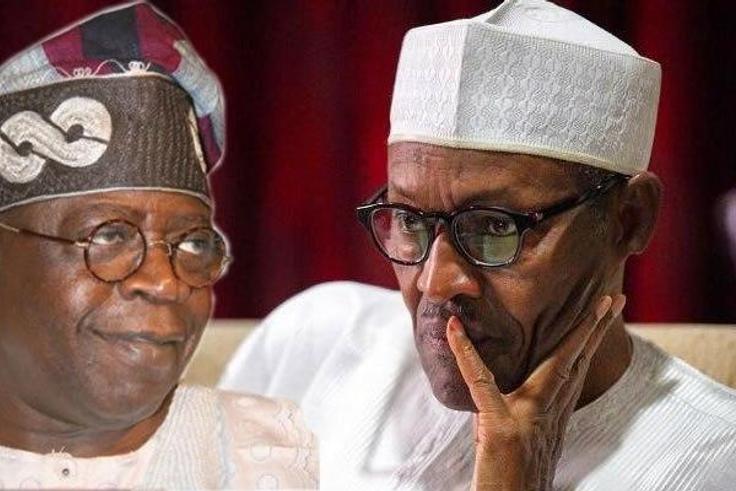 Photo of Preident Bola Tinubu and Former President, Late Muhammadu Buhari. Credit: Presidential aide, Bayo Onanuga on X (@aonanuga1956)