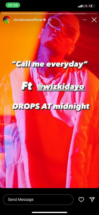 Chris Brown's Instagram Story