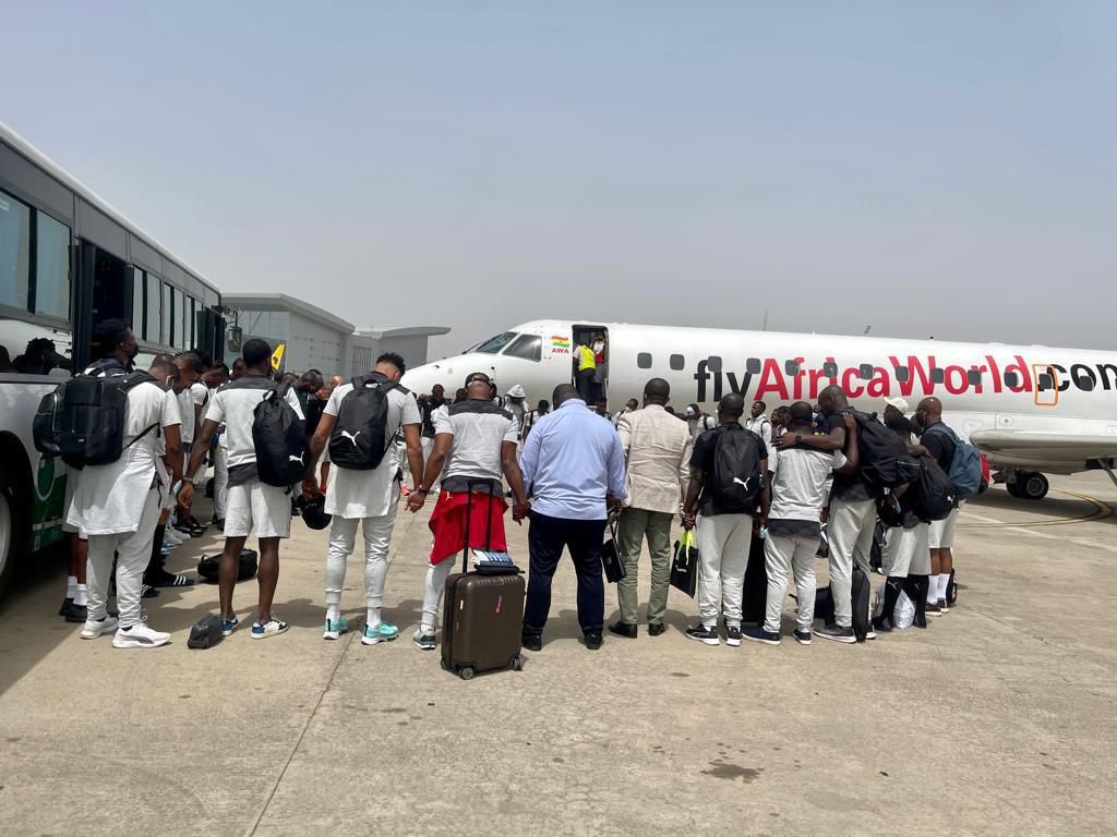 Ghana have arrived in Abuja for the game against the Super Eagles of Nigeria